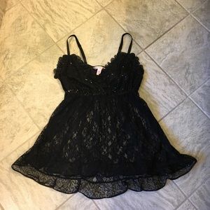 Black sparkle lace chemise by Cacique 18 20